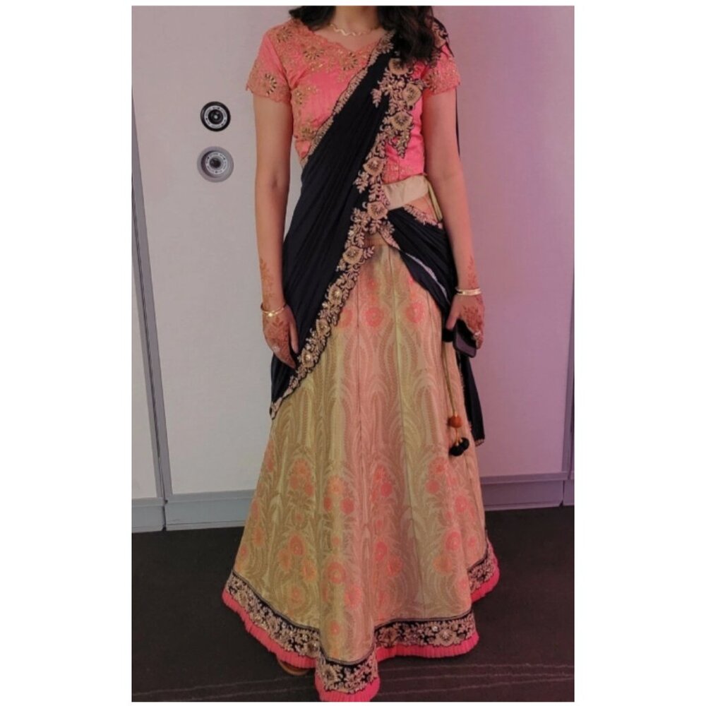 Indian Lehenga Choli Pink Pistachio Green Blue